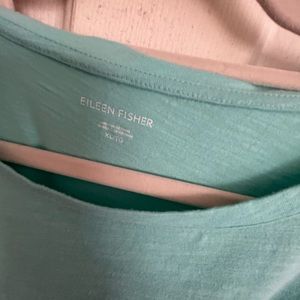 Eileen Fisher Tee Shirt Organic Cotton Beautiful Turquoise Blue SZ XLarge